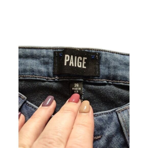 Paige Womens Skinny Jeans 26 Blue USA Made Stretch Denim Casual Classic Fitted - Picture 2 of 6
